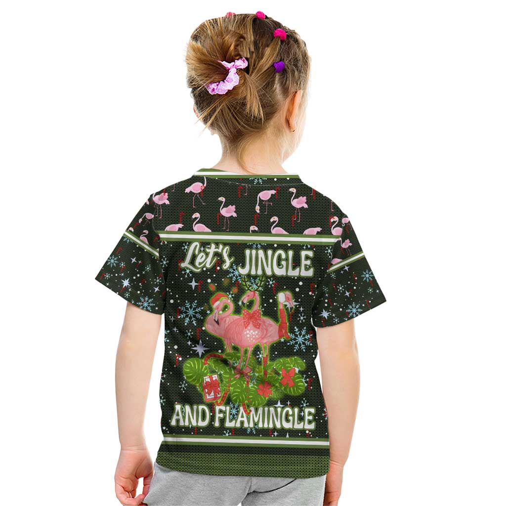 Lets Jingle And Flamingle Christmas Kid T Shirt Funny Xmas Holiday Patterns - Wonder Print Shop