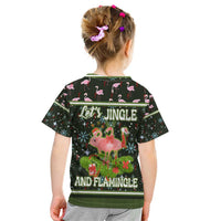 Lets Jingle And Flamingle Christmas Kid T Shirt Funny Xmas Holiday Patterns - Wonder Print Shop