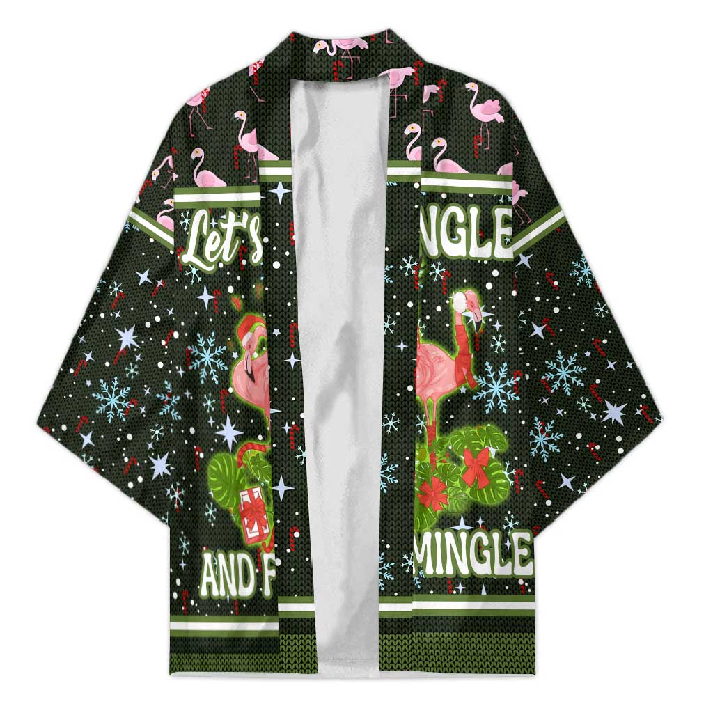 Lets Jingle And Flamingle Christmas Kimono Funny Xmas Holiday Patterns - Wonder Print Shop
