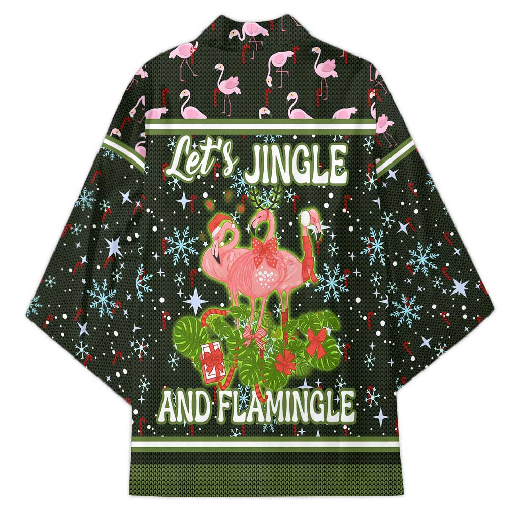 Lets Jingle And Flamingle Christmas Kimono Funny Xmas Holiday Patterns - Wonder Print Shop