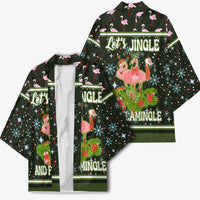 Lets Jingle And Flamingle Christmas Kimono Funny Xmas Holiday Patterns - Wonder Print Shop