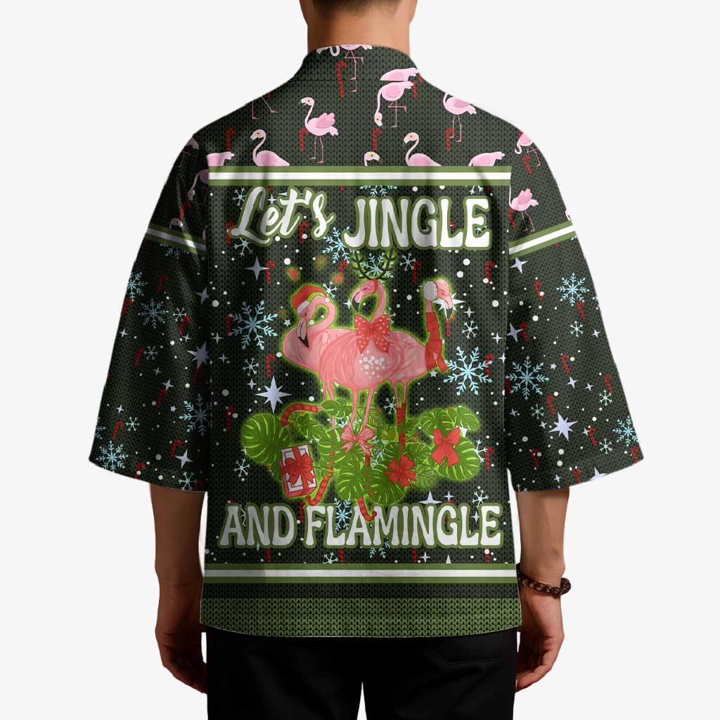 Lets Jingle And Flamingle Christmas Kimono Funny Xmas Holiday Patterns - Wonder Print Shop