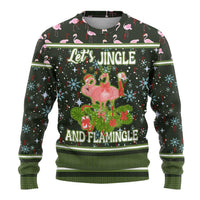 Lets Jingle And Flamingle Christmas Ugly Christmas Sweater Funny Xmas Holiday Patterns - Wonder Print Shop