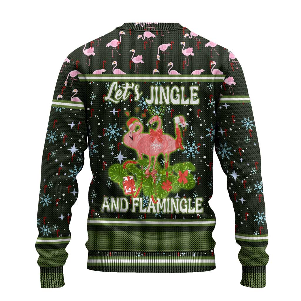 Lets Jingle And Flamingle Christmas Ugly Christmas Sweater Funny Xmas Holiday Patterns - Wonder Print Shop