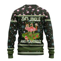 Lets Jingle And Flamingle Christmas Ugly Christmas Sweater Funny Xmas Holiday Patterns - Wonder Print Shop