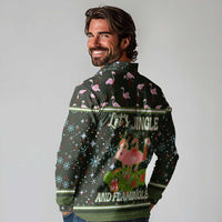 Lets Jingle And Flamingle Christmas Long Sleeve Polo Shirt Funny Xmas Holiday Patterns - Wonder Print Shop