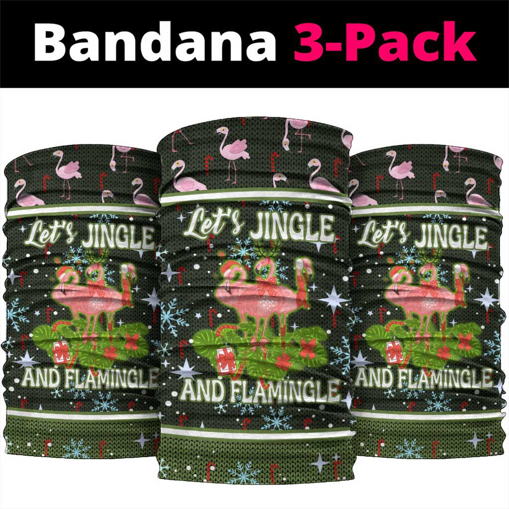 Lets Jingle And Flamingle Christmas Neck Gaiter Funny Xmas Holiday Patterns - Wonder Print Shop