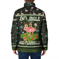 Lets Jingle And Flamingle Christmas Padded Jacket Funny Xmas Holiday Patterns - Wonder Print Shop