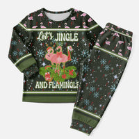 Lets Jingle And Flamingle Christmas Pajama Set Funny Xmas Holiday Patterns - Wonder Print Shop