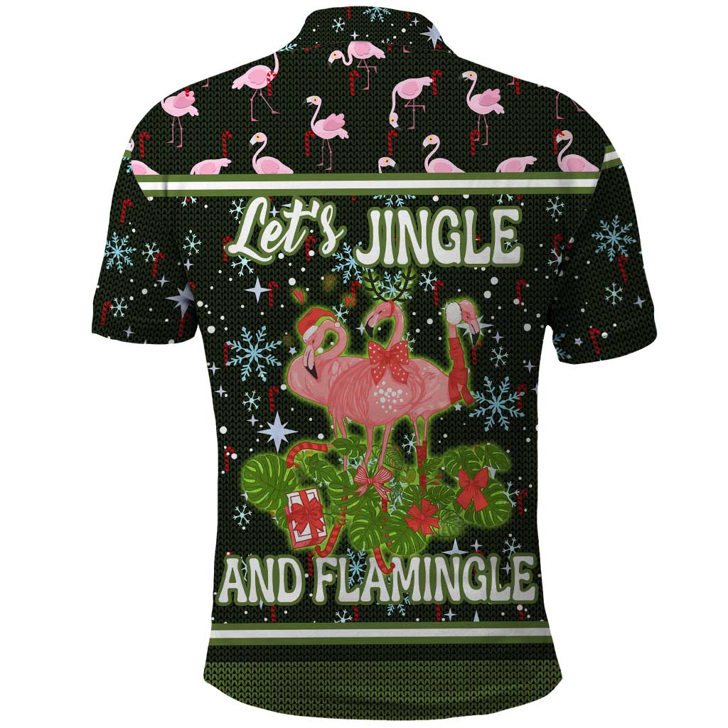 Lets Jingle And Flamingle Christmas Polo Shirt Funny Xmas Holiday Patterns - Wonder Print Shop