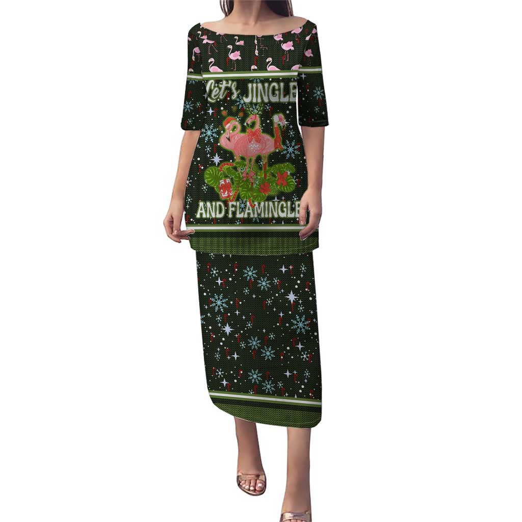 Lets Jingle And Flamingle Christmas Puletasi Funny Xmas Holiday Patterns - Wonder Print Shop