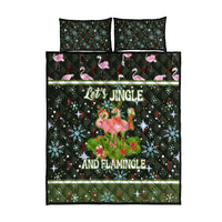 Lets Jingle And Flamingle Christmas Quilt Bed Set Funny Xmas Holiday Patterns - Wonder Print Shop