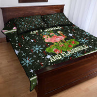 Lets Jingle And Flamingle Christmas Quilt Bed Set Funny Xmas Holiday Patterns - Wonder Print Shop