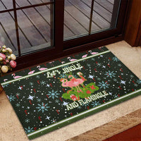 Lets Jingle And Flamingle Christmas Rubber Doormat Funny Xmas Holiday Patterns - Wonder Print Shop
