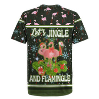 Lets Jingle And Flamingle Christmas Rugby Jersey Funny Xmas Holiday Patterns - Wonder Print Shop