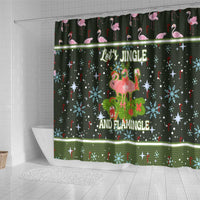 Lets Jingle And Flamingle Christmas Shower Curtain Funny Xmas Holiday Patterns - Wonder Print Shop
