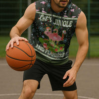 Lets Jingle And Flamingle Christmas Sleeveless Hoodie Funny Xmas Holiday Patterns - Wonder Print Shop