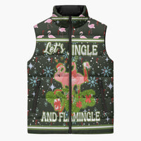 Lets Jingle And Flamingle Christmas Sleeveless Puffer Jacket Funny Xmas Holiday Patterns - Wonder Print Shop