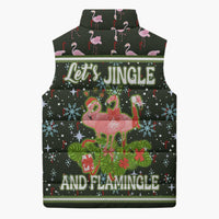 Lets Jingle And Flamingle Christmas Sleeveless Puffer Jacket Funny Xmas Holiday Patterns - Wonder Print Shop