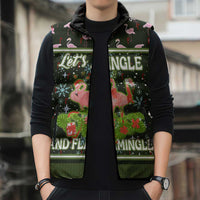 Lets Jingle And Flamingle Christmas Sleeveless Puffer Jacket Funny Xmas Holiday Patterns - Wonder Print Shop