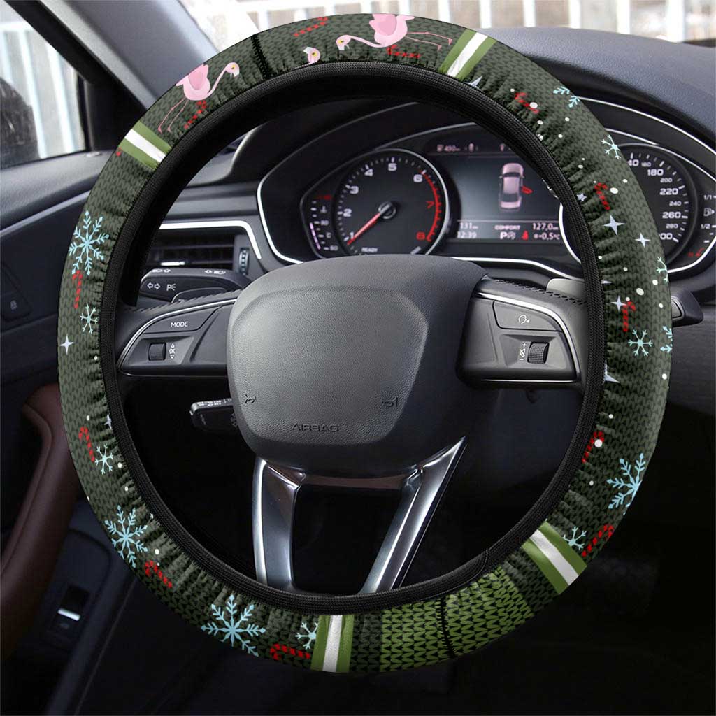 Lets Jingle And Flamingle Christmas Steering Wheel Cover Funny Xmas Holiday Patterns - Wonder Print Shop