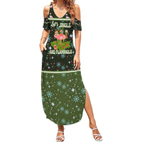 Lets Jingle And Flamingle Christmas Summer Maxi Dress Funny Xmas Holiday Patterns - Wonder Print Shop