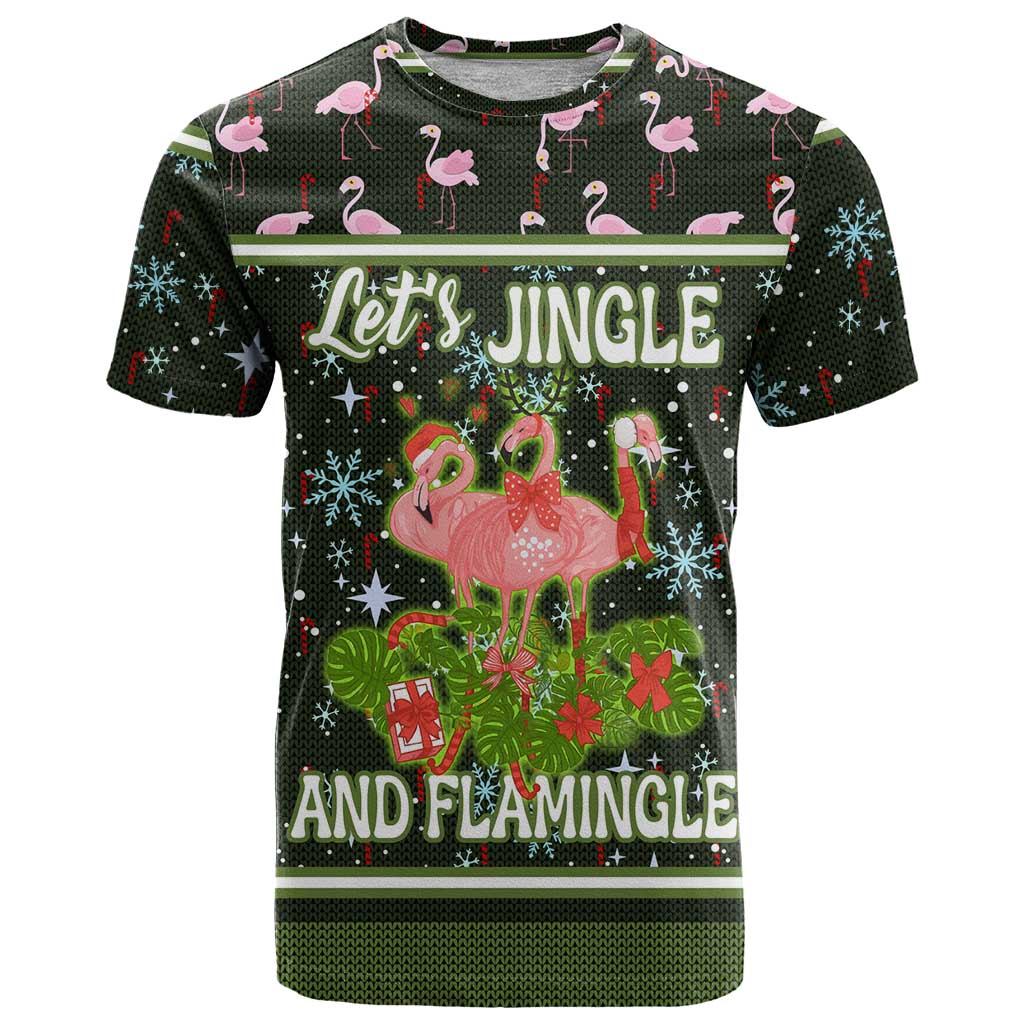 Lets Jingle And Flamingle Christmas T Shirt Funny Xmas Holiday Patterns - Wonder Print Shop