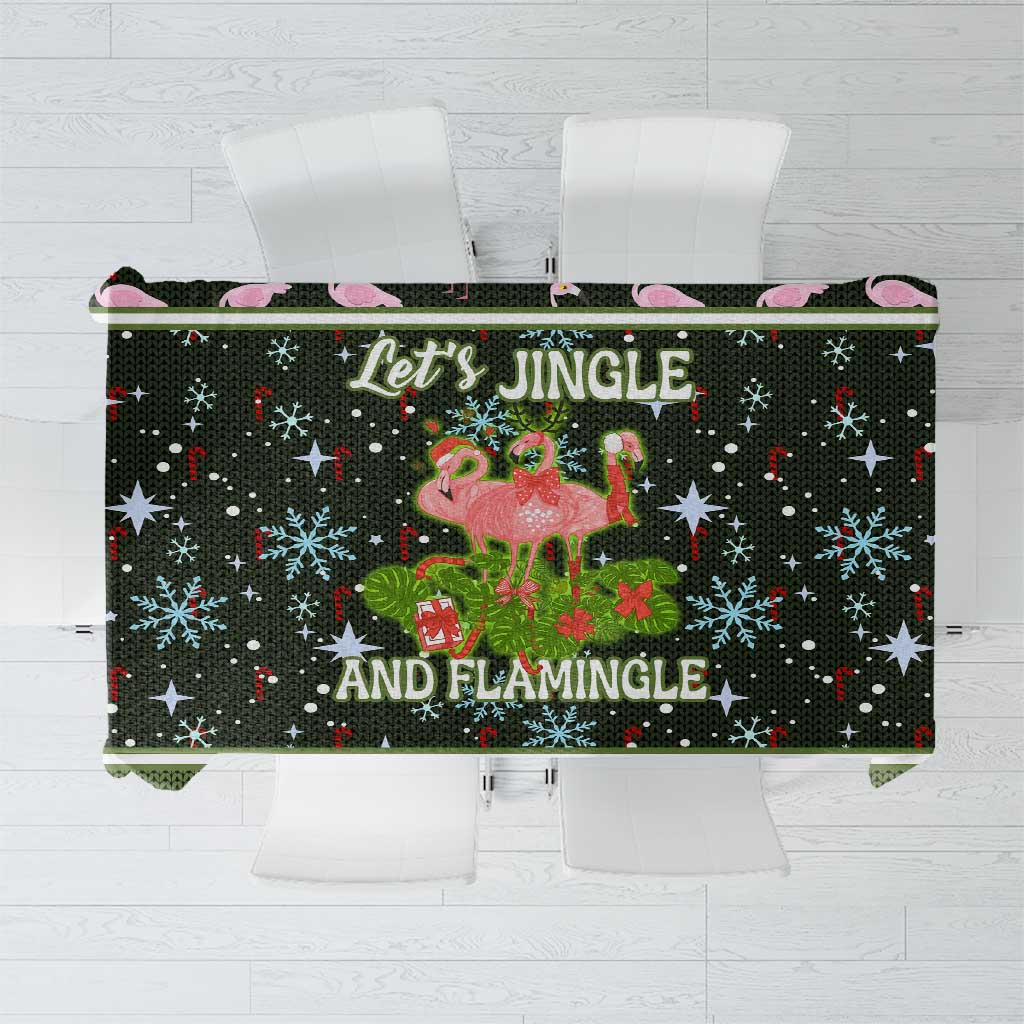Lets Jingle And Flamingle Christmas Tablecloth Funny Xmas Holiday Patterns - Wonder Print Shop
