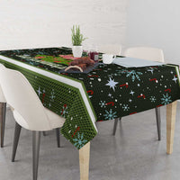 Lets Jingle And Flamingle Christmas Tablecloth Funny Xmas Holiday Patterns - Wonder Print Shop