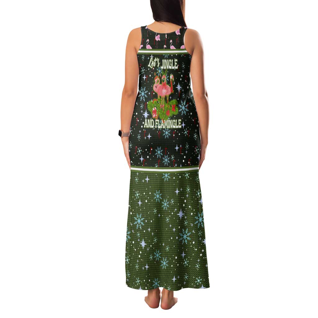 Lets Jingle And Flamingle Christmas Tank Maxi Dress Funny Xmas Holiday Patterns - Wonder Print Shop