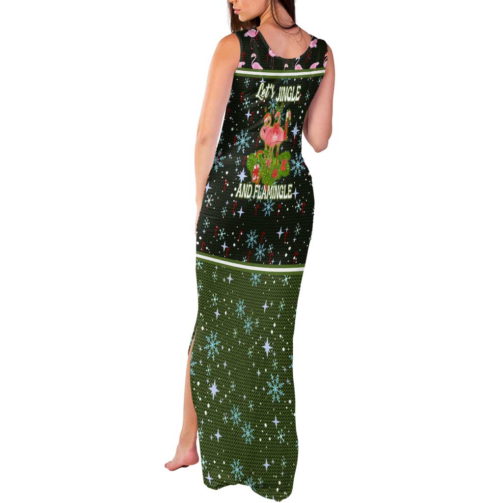 Lets Jingle And Flamingle Christmas Tank Maxi Dress Funny Xmas Holiday Patterns - Wonder Print Shop