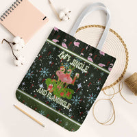 Lets Jingle And Flamingle Christmas Tote Bag Funny Xmas Holiday Patterns - Wonder Print Shop