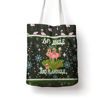Lets Jingle And Flamingle Christmas Tote Bag Funny Xmas Holiday Patterns - Wonder Print Shop