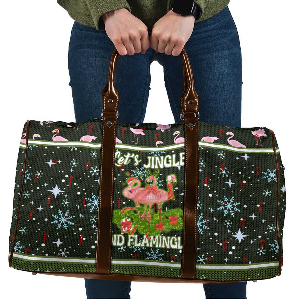 Lets Jingle And Flamingle Christmas Travel Bag Funny Xmas Holiday Patterns - Wonder Print Shop