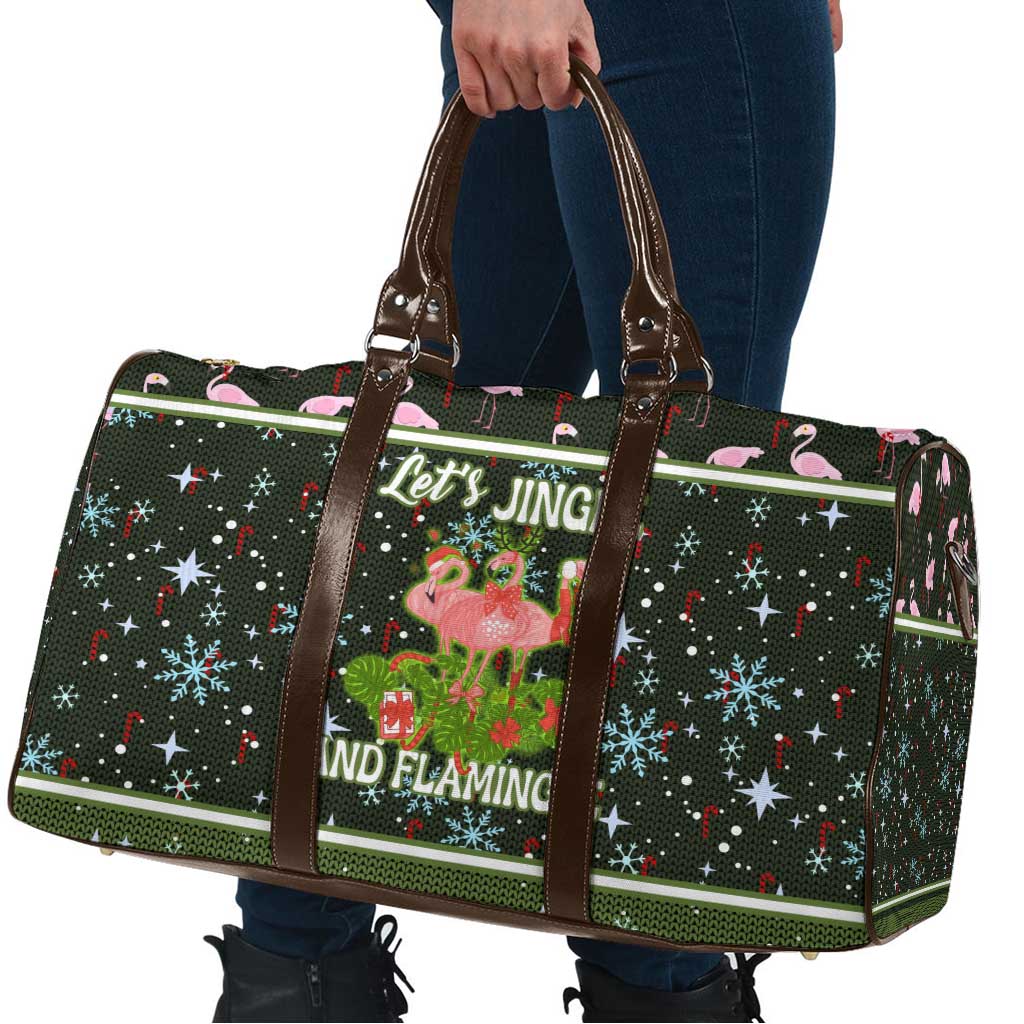Lets Jingle And Flamingle Christmas Travel Bag Funny Xmas Holiday Patterns - Wonder Print Shop