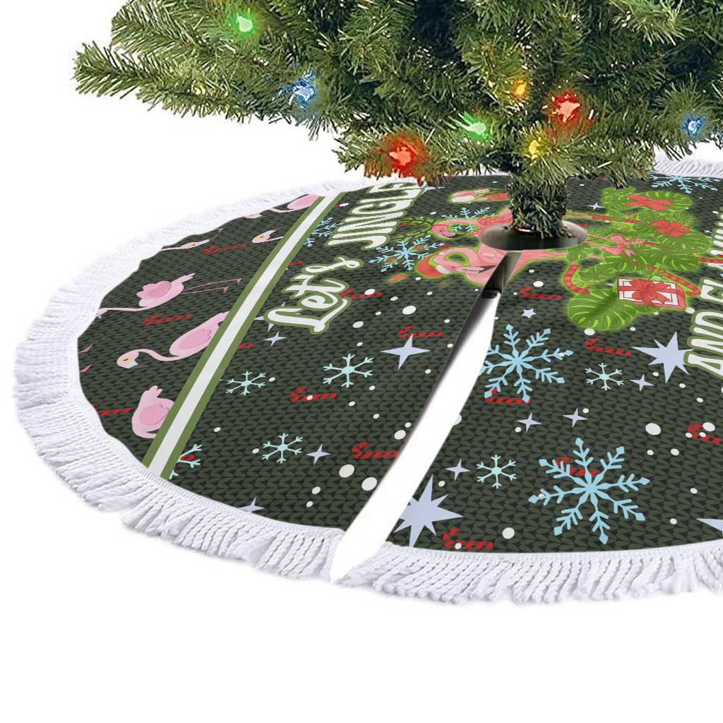 Lets Jingle And Flamingle Christmas Tree Skirt Funny Xmas Holiday Patterns - Wonder Print Shop