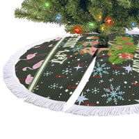 Lets Jingle And Flamingle Christmas Tree Skirt Funny Xmas Holiday Patterns - Wonder Print Shop