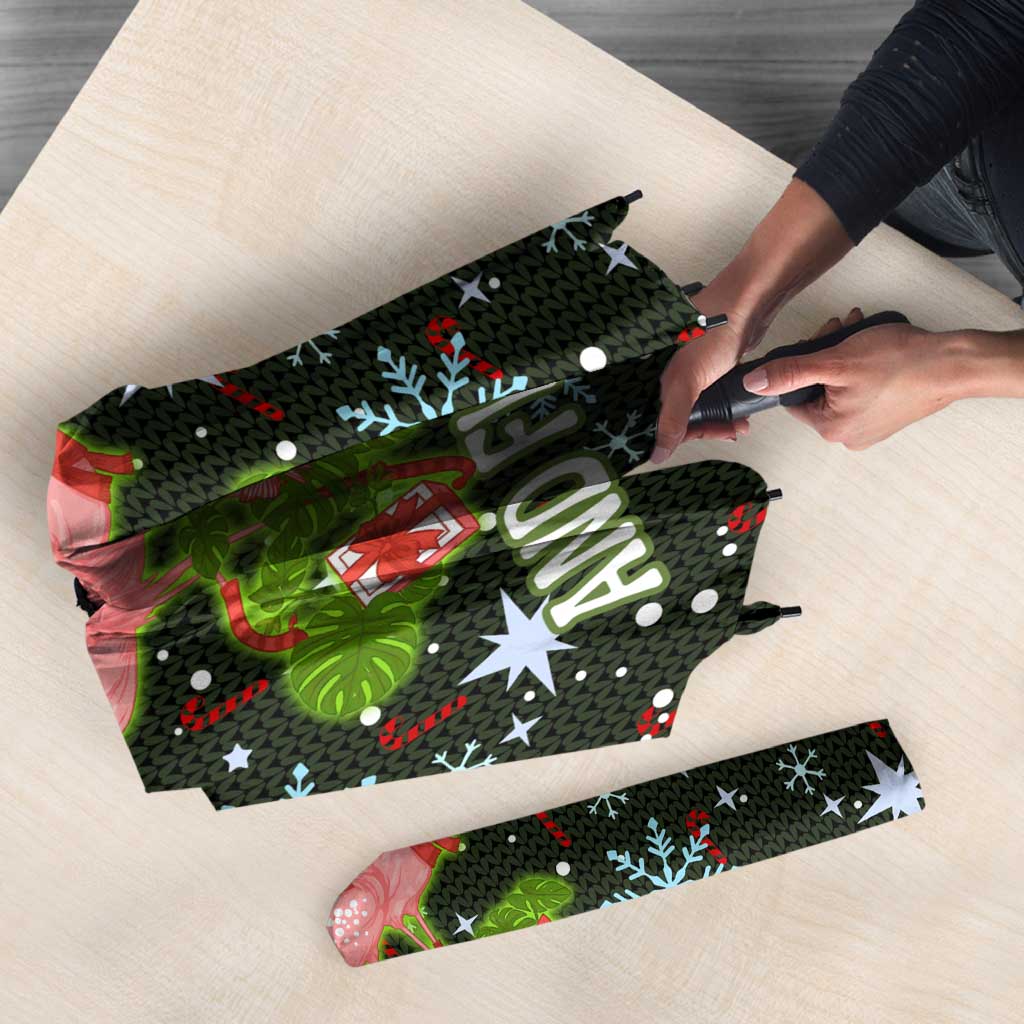 Lets Jingle And Flamingle Christmas Umbrella Funny Xmas Holiday Patterns - Wonder Print Shop