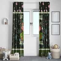 Lets Jingle And Flamingle Christmas Window Curtain Funny Xmas Holiday Patterns - Wonder Print Shop