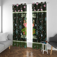 Lets Jingle And Flamingle Christmas Window Curtain Funny Xmas Holiday Patterns - Wonder Print Shop