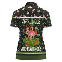 Lets Jingle And Flamingle Christmas Women Polo Shirt Funny Xmas Holiday Patterns - Wonder Print Shop