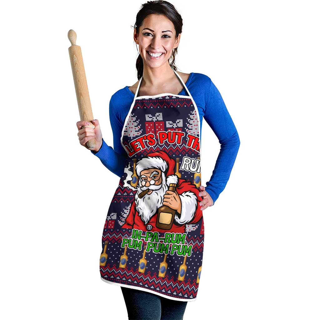 Lets Put The Rum Pum Pum Pum Christmas Apron Xmas Holiday Patterns - Wonder Print Shop