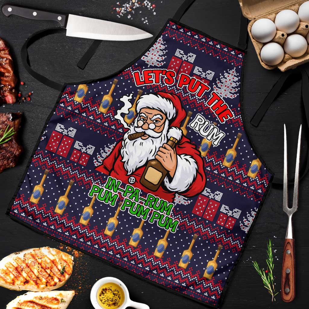 Lets Put The Rum Pum Pum Pum Christmas Apron Xmas Holiday Patterns - Wonder Print Shop