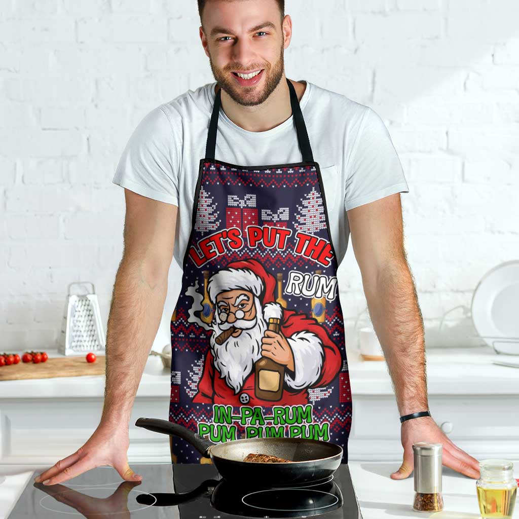Lets Put The Rum Pum Pum Pum Christmas Apron Xmas Holiday Patterns - Wonder Print Shop