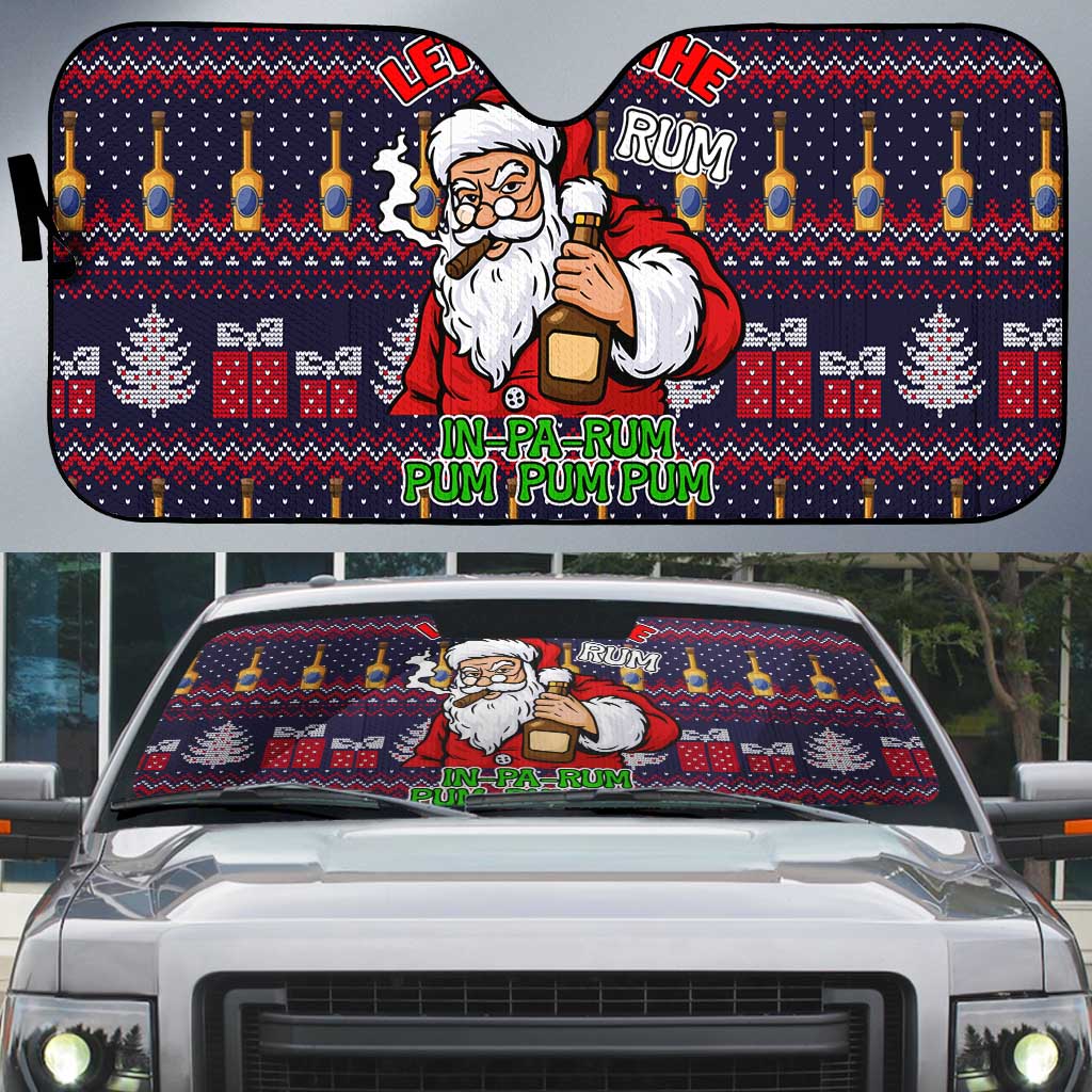Lets Put The Rum Pum Pum Pum Christmas Auto Sun Shade Xmas Holiday Patterns - Wonder Print Shop