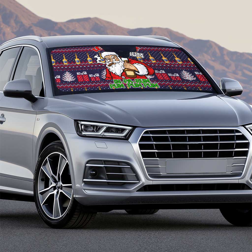 Lets Put The Rum Pum Pum Pum Christmas Auto Sun Shade Xmas Holiday Patterns - Wonder Print Shop