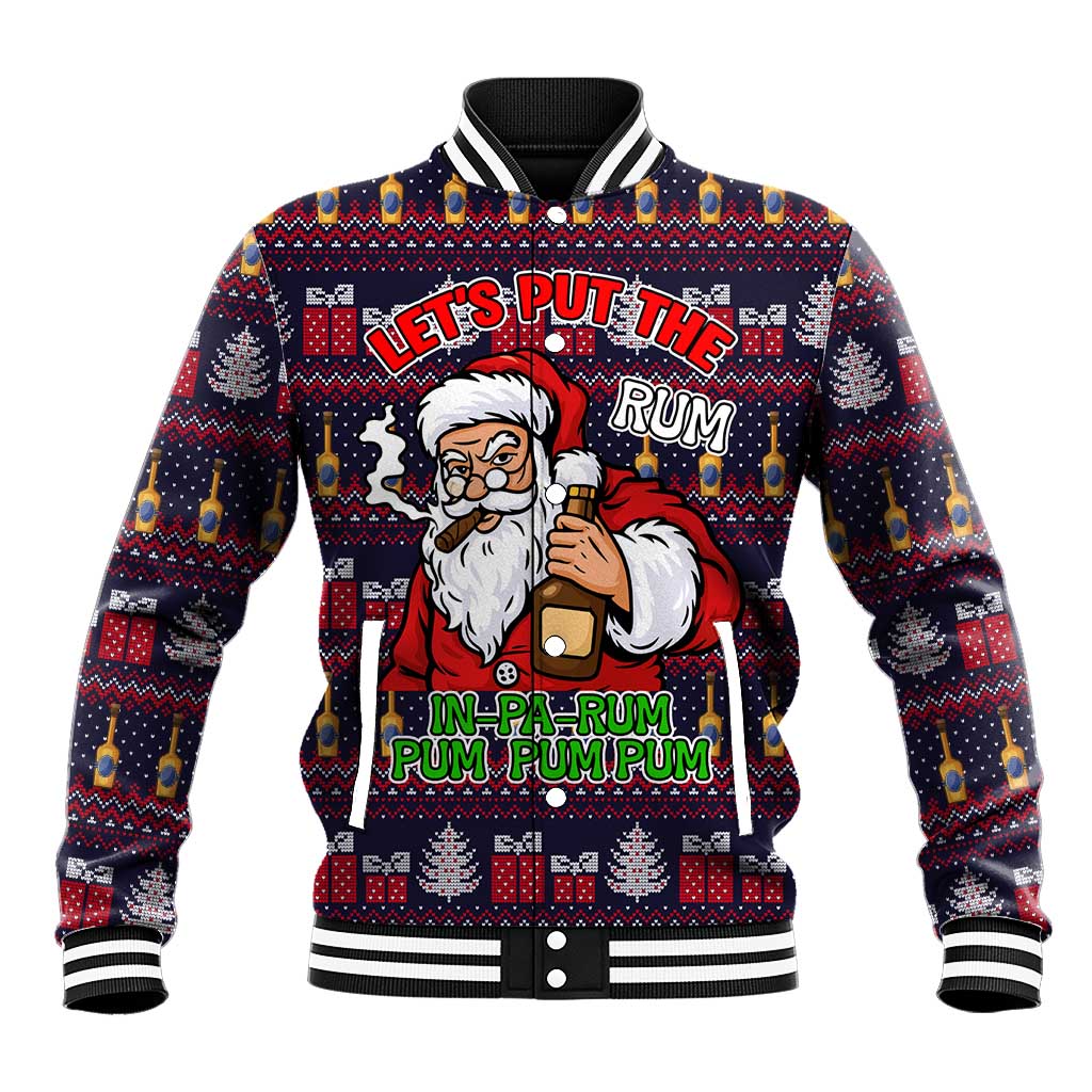 Lets Put The Rum Pum Pum Pum Christmas Baseball Jacket Xmas Holiday Patterns - Wonder Print Shop