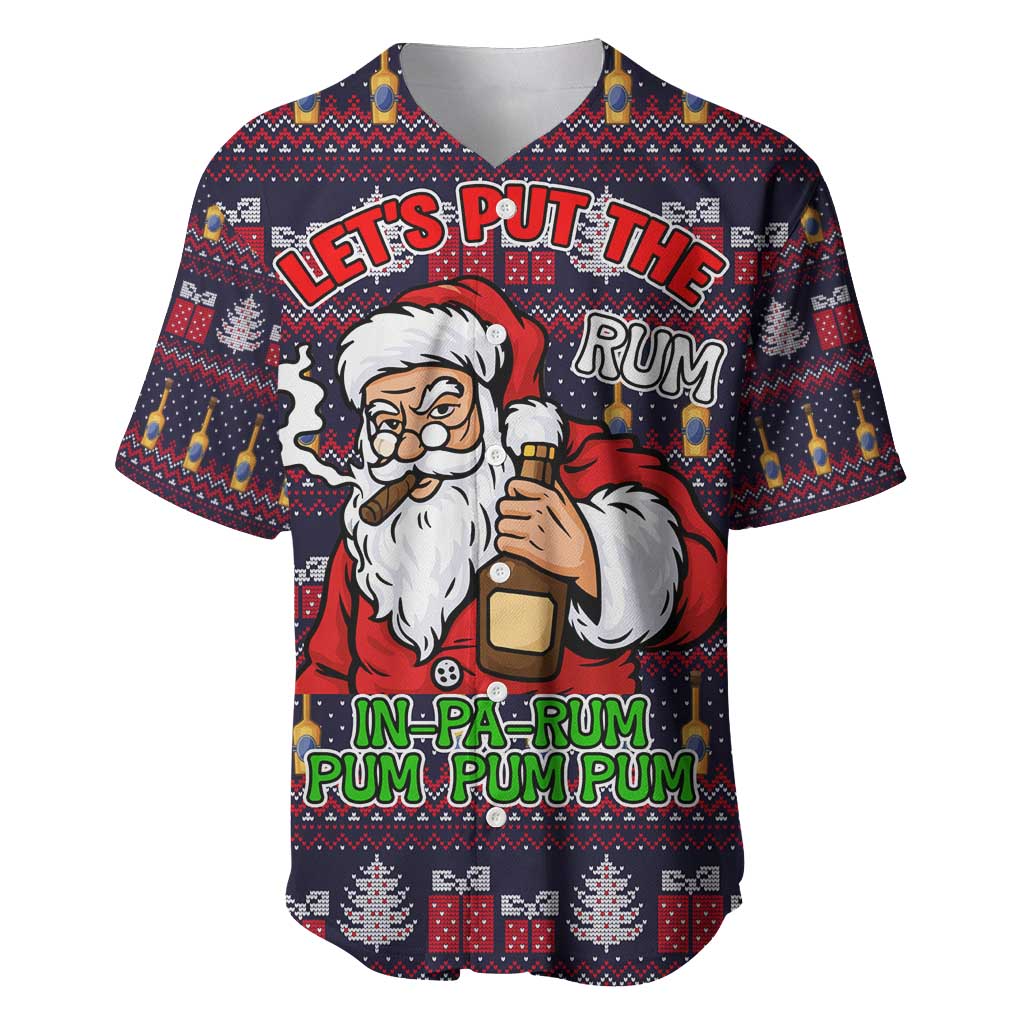 Lets Put The Rum Pum Pum Pum Christmas Baseball Jersey Xmas Holiday Patterns - Wonder Print Shop