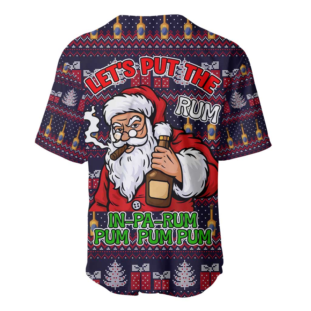 Lets Put The Rum Pum Pum Pum Christmas Baseball Jersey Xmas Holiday Patterns - Wonder Print Shop