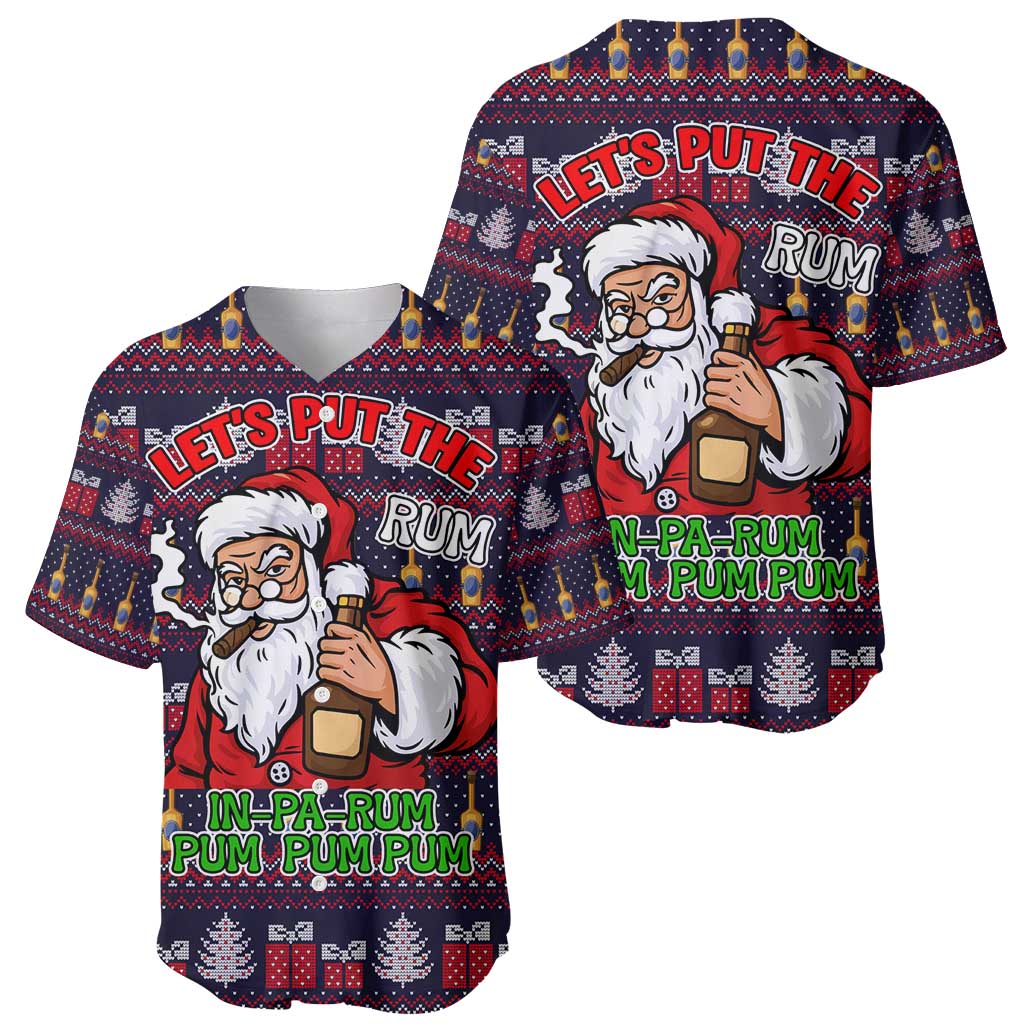 Lets Put The Rum Pum Pum Pum Christmas Baseball Jersey Xmas Holiday Patterns - Wonder Print Shop